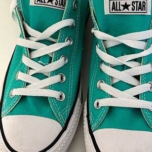 Teal color Converse shoes